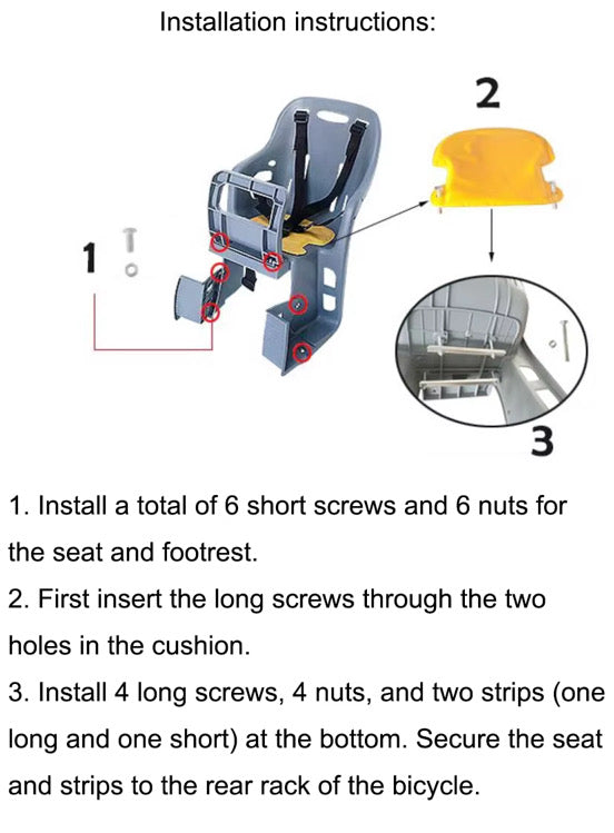 Big Kahunaz Electric Bike Child Seat